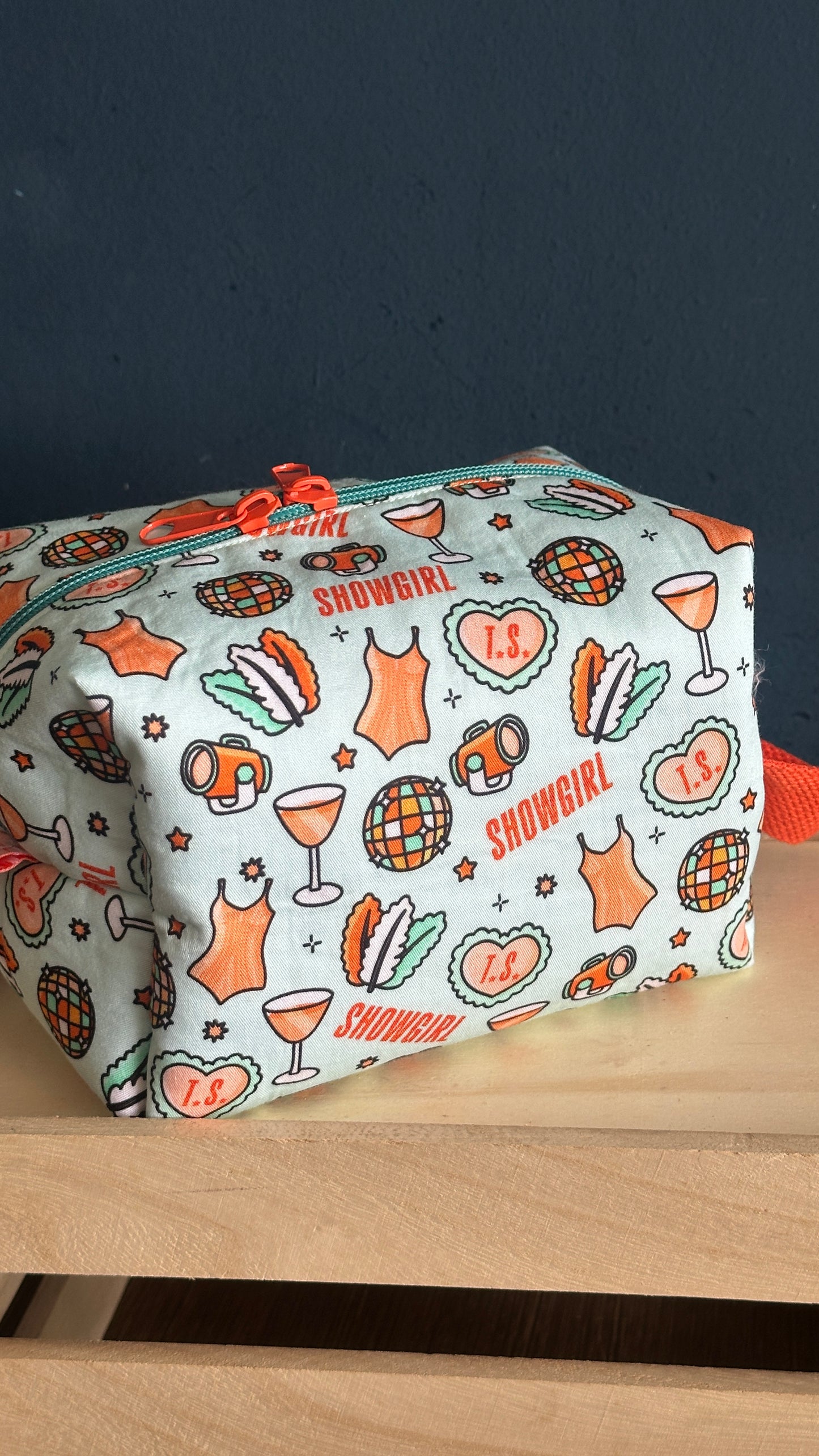 Mint Life of a Showgirl Cosmetic Pouch