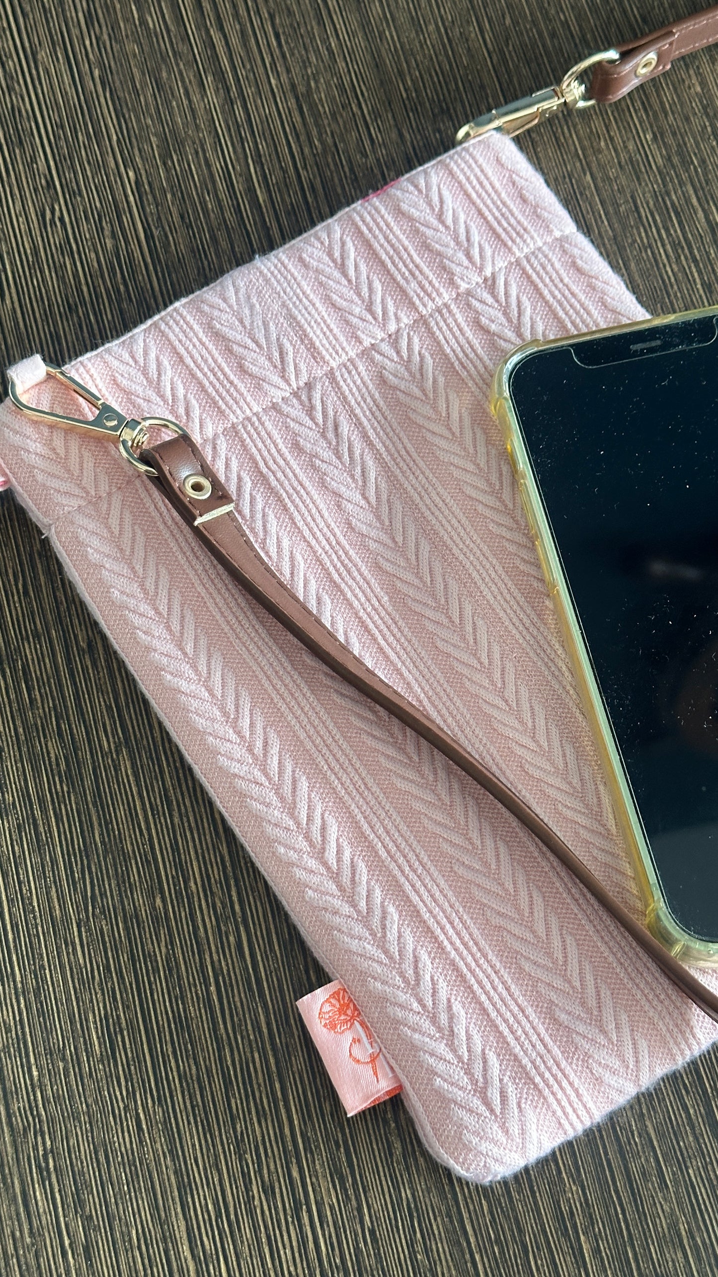 Pink Sweater Phone Sling