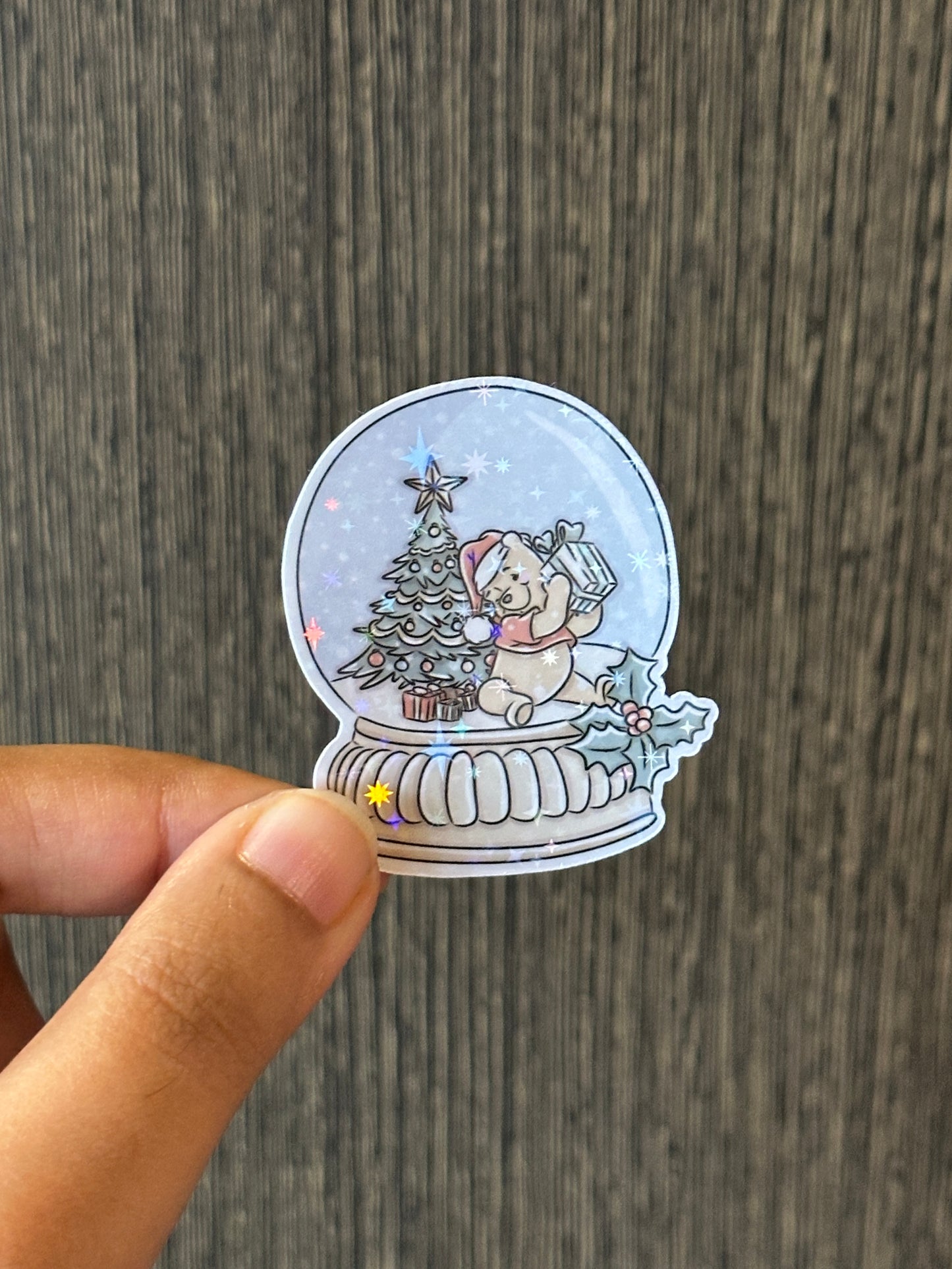 Pooh Snowglobe Sticker