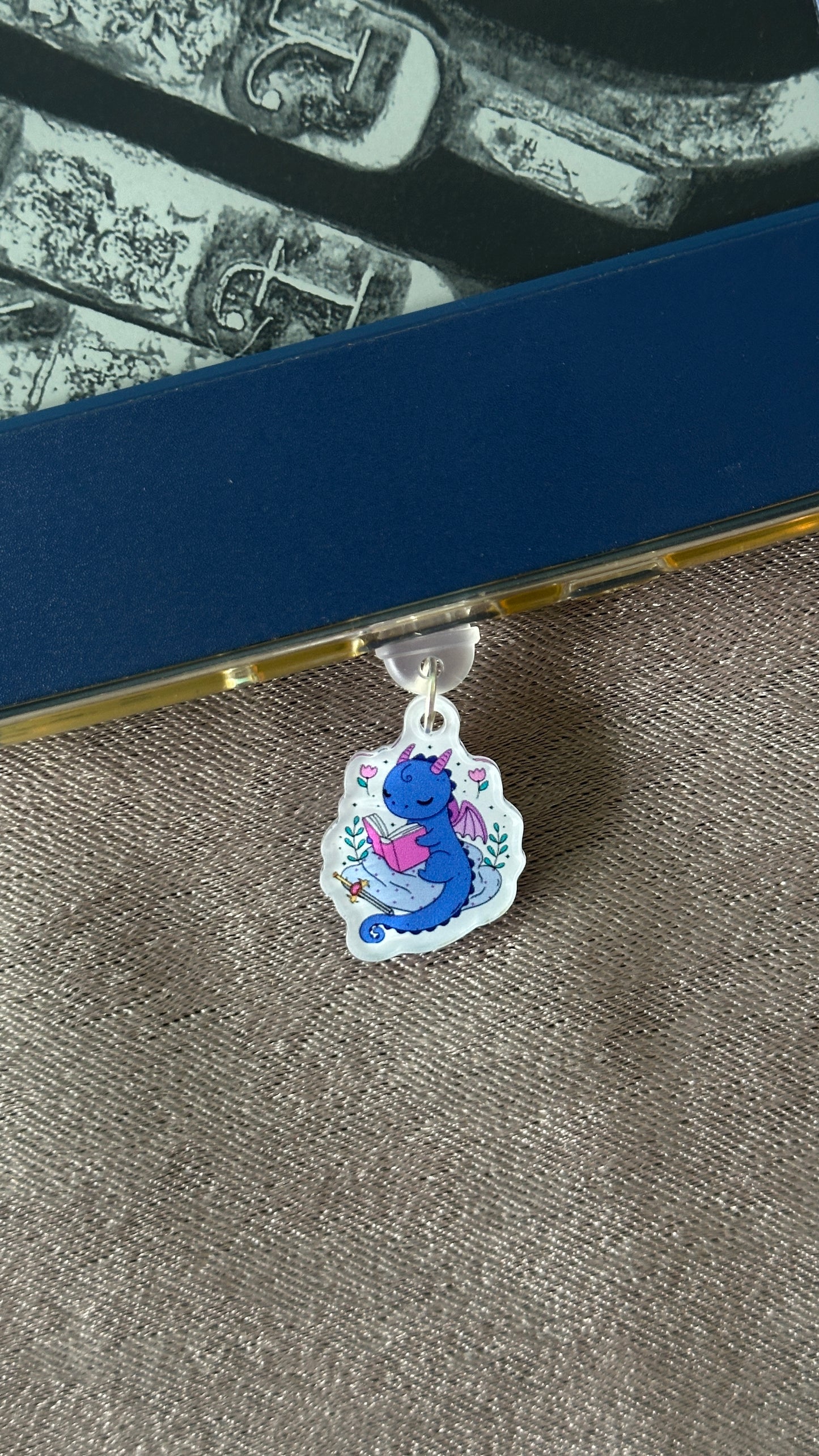 Purple Dragon Glass E-Reader Charm