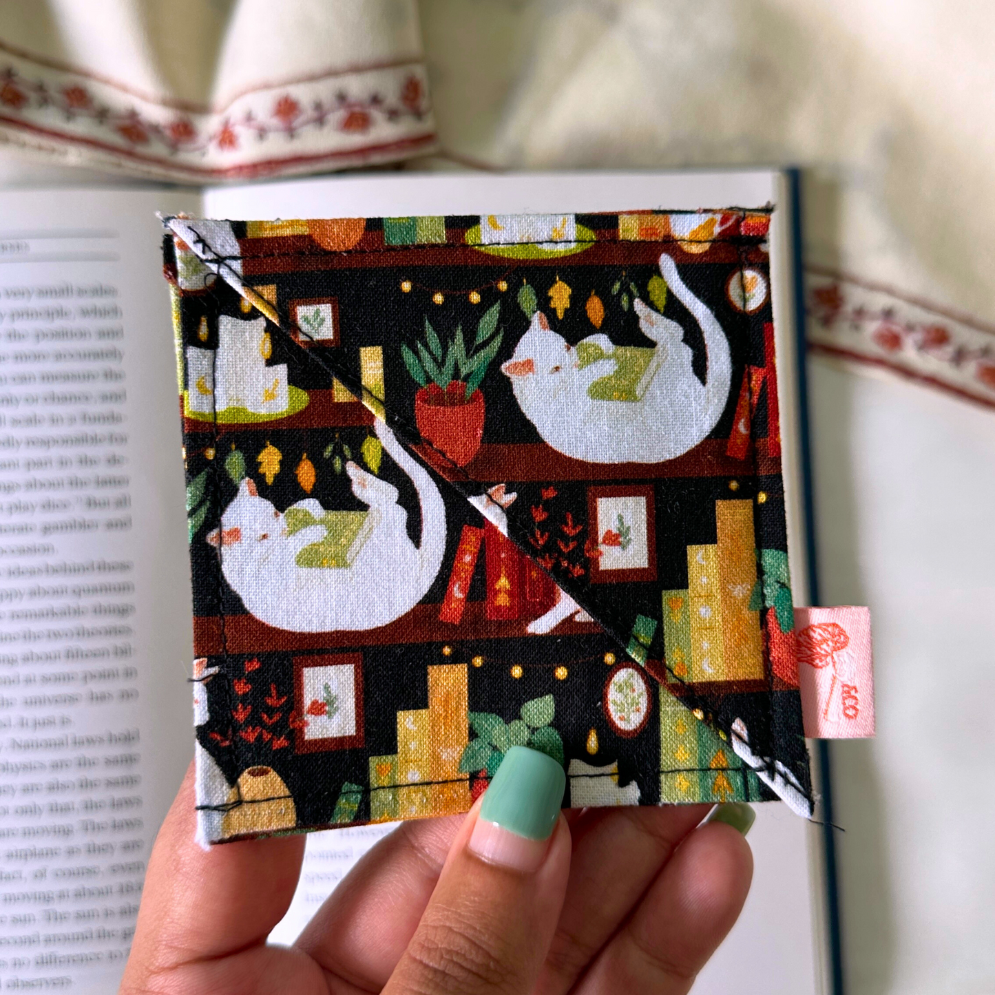 Purr-fect Page Pals Fabric Bookmark Corner