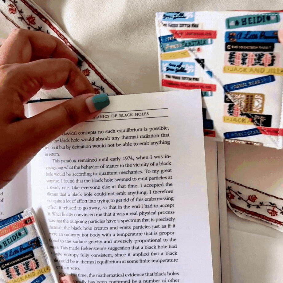 Nostalgic Book Stack Fabric Bookmark Corner