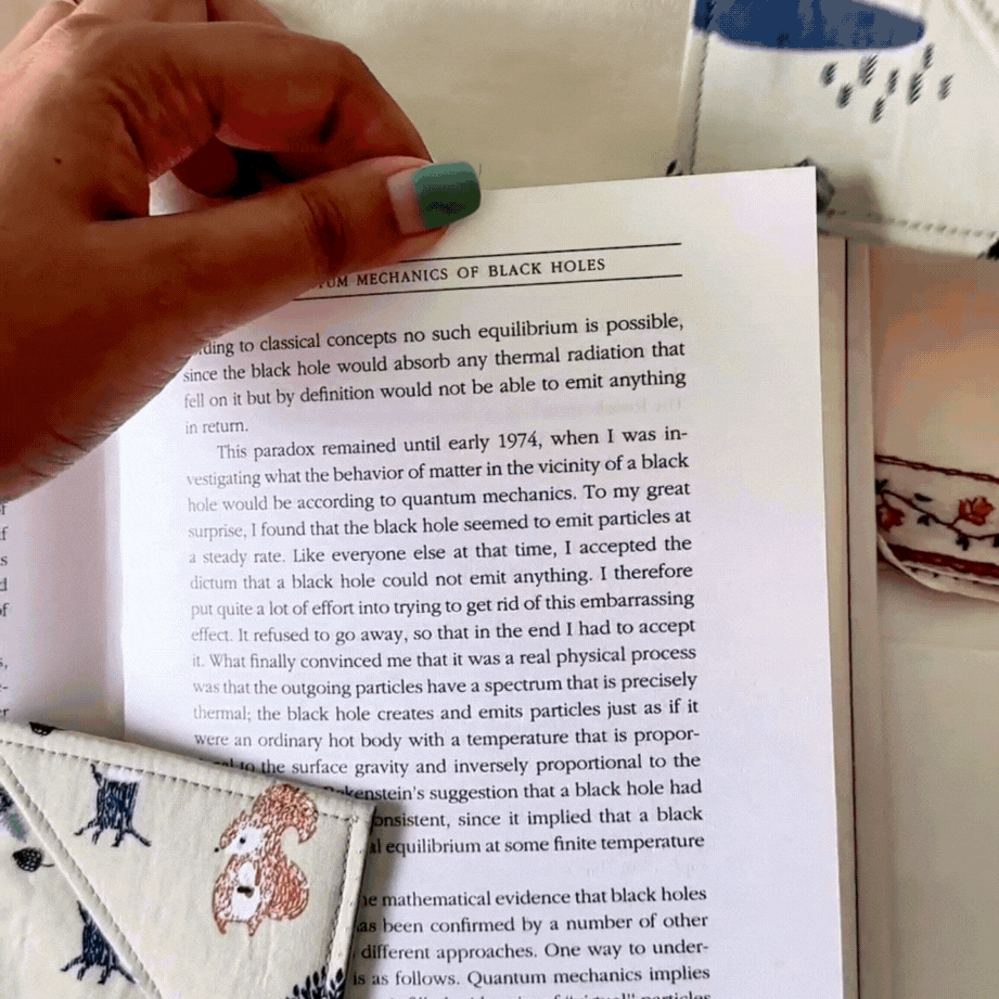 Forest Friends Fabric Bookmark Corner