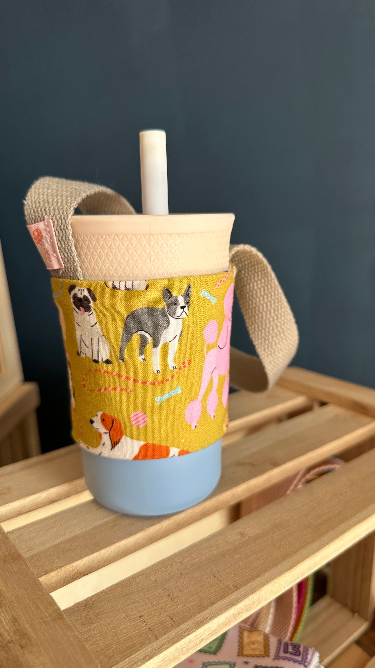 Green Doggie/Grey Doggie Reversible Coffee Strap