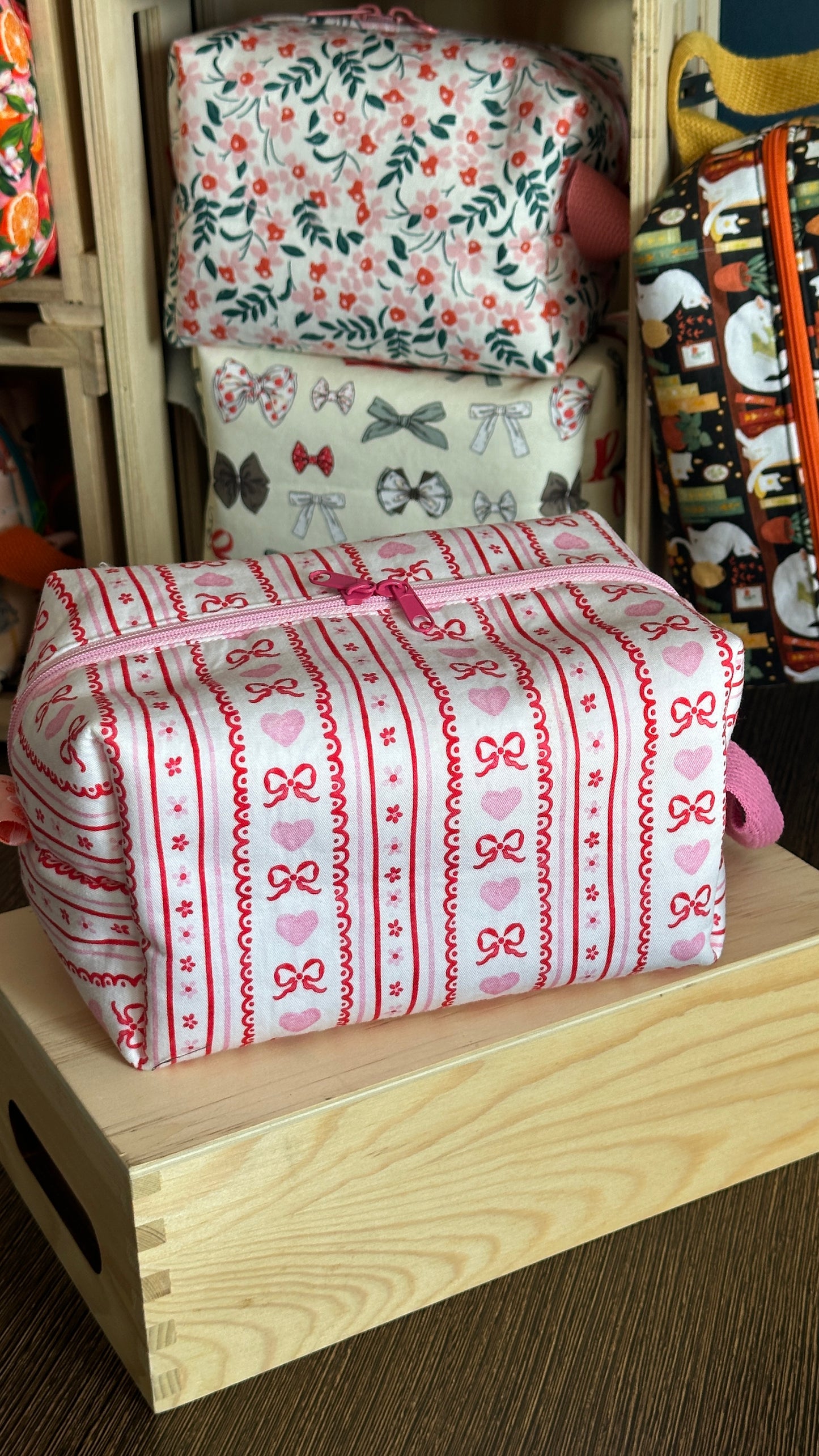 Vday Stripes Cosmetic Pouch