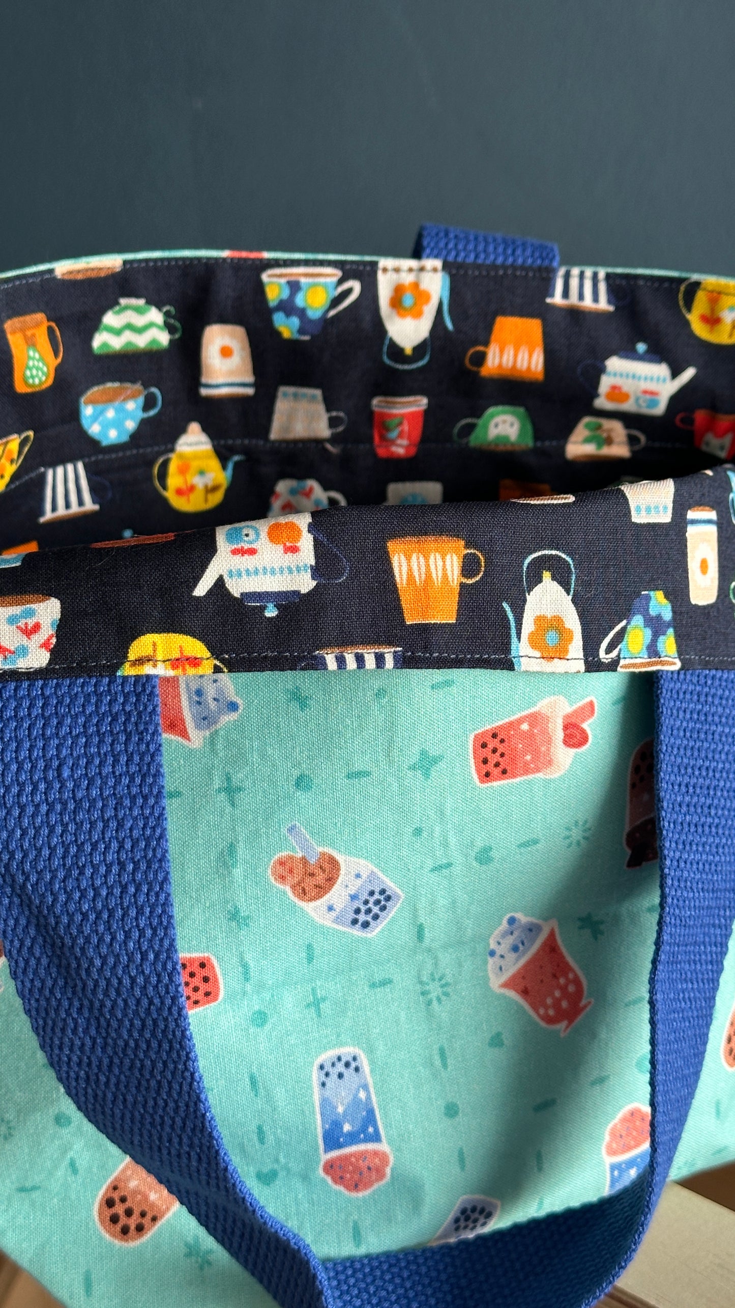 Bobba Babe/ Teacups Reversible Bucket Bag