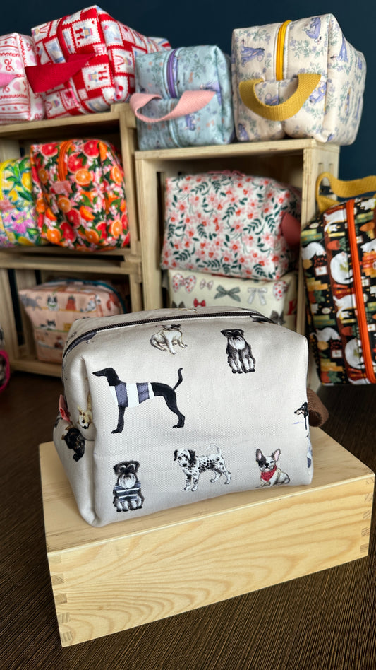 Grey Doggie Cosmetic Pouch