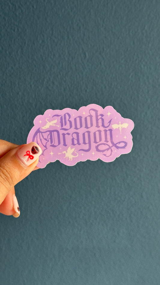 Holographic Book Dragon Sticker
