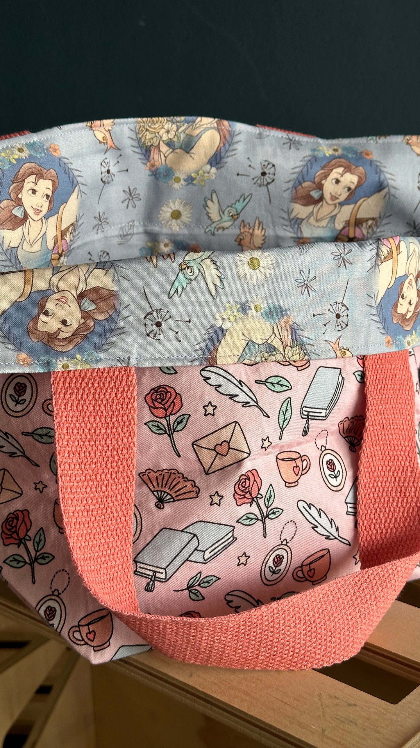 Timeless Romance/ Blue Beauty Reversible Bucket Bag