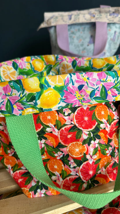 Citrus Orange/Lemon Reversible Bucket Bag