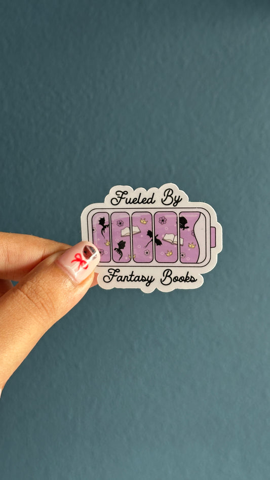 Fueled By Fantasy Books Sticker