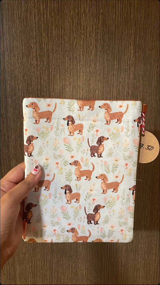READY STOCK Pastel Sausage Dog Bookish Sleeve (no front pockets)