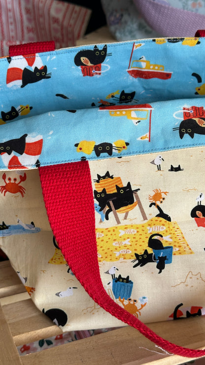 Cats at the Beach Reversible Bucket Bag