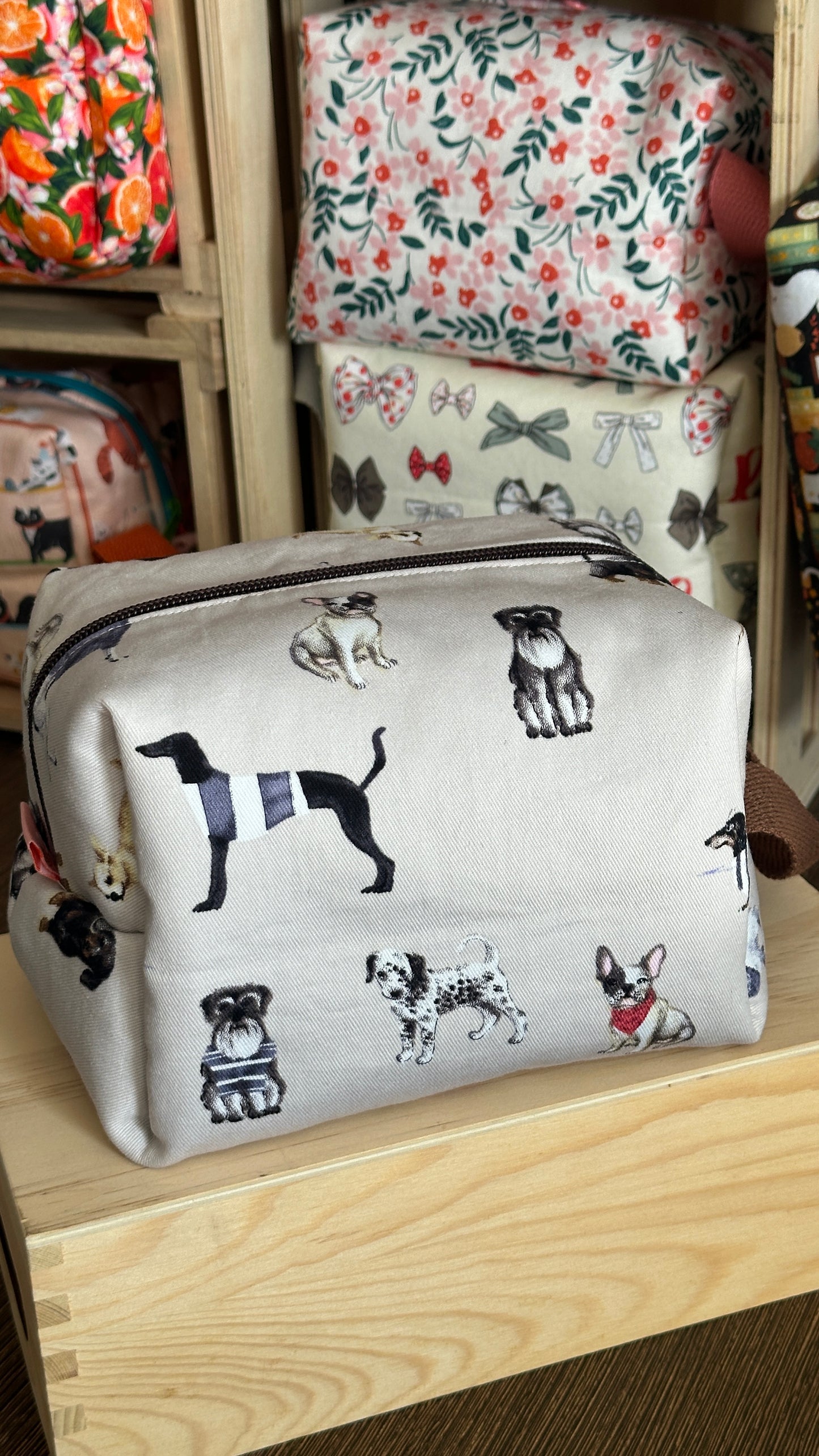 Grey Doggie Cosmetic Pouch