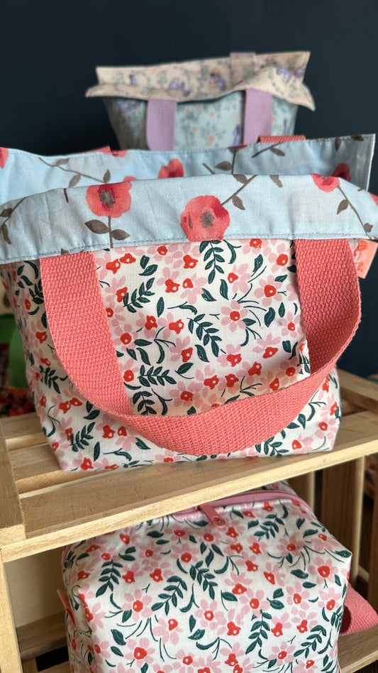 Blush Meadow/Poppy Flower Reversible Bucket Bag