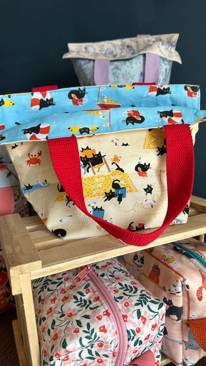 Cats at the Beach Reversible Bucket Bag