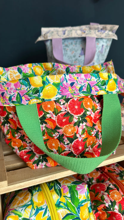 Citrus Orange/Lemon Reversible Bucket Bag