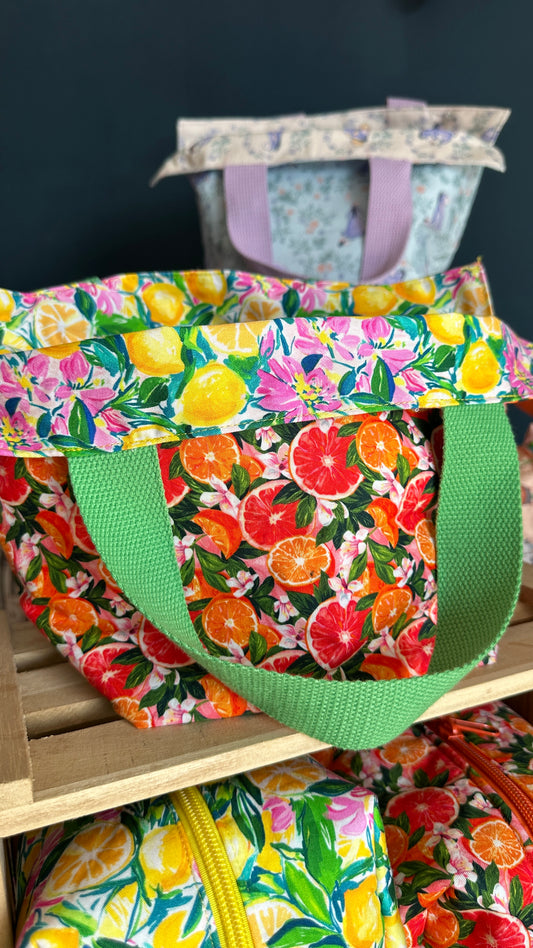 Citrus Orange/Lemon Reversible Bucket Bag