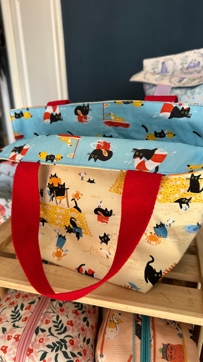 Cats at the Beach Reversible Bucket Bag