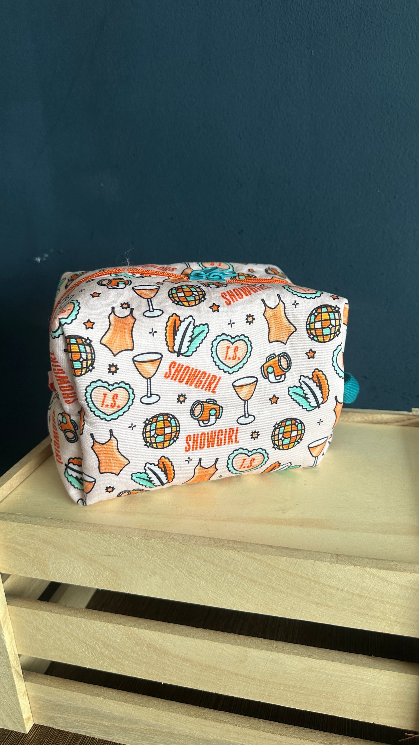 Orange Life of a Showgirl Cosmetic Pouch