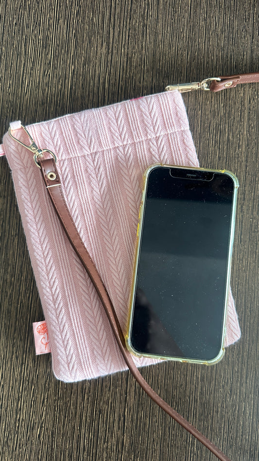 Pink Sweater Phone Sling