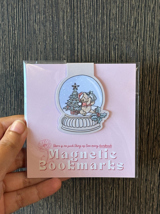 Pooh Snowglobe Magnetic Bookmark