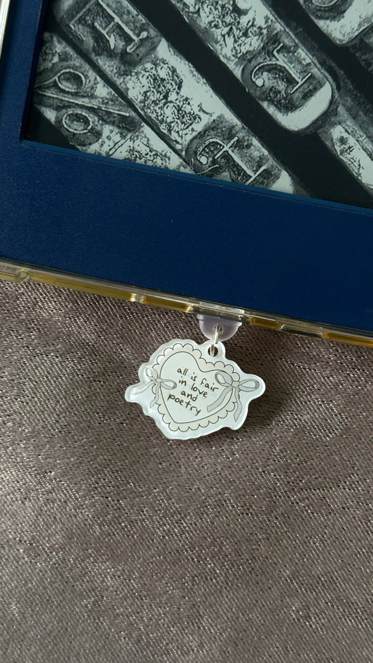 Love & Poetry E-Reader Charm