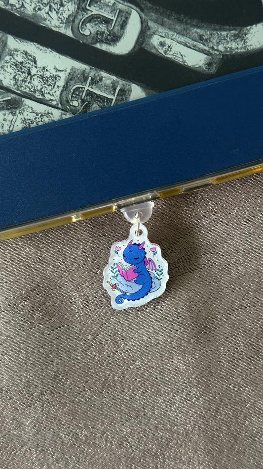 Purple Dragon Glass E-Reader Charm
